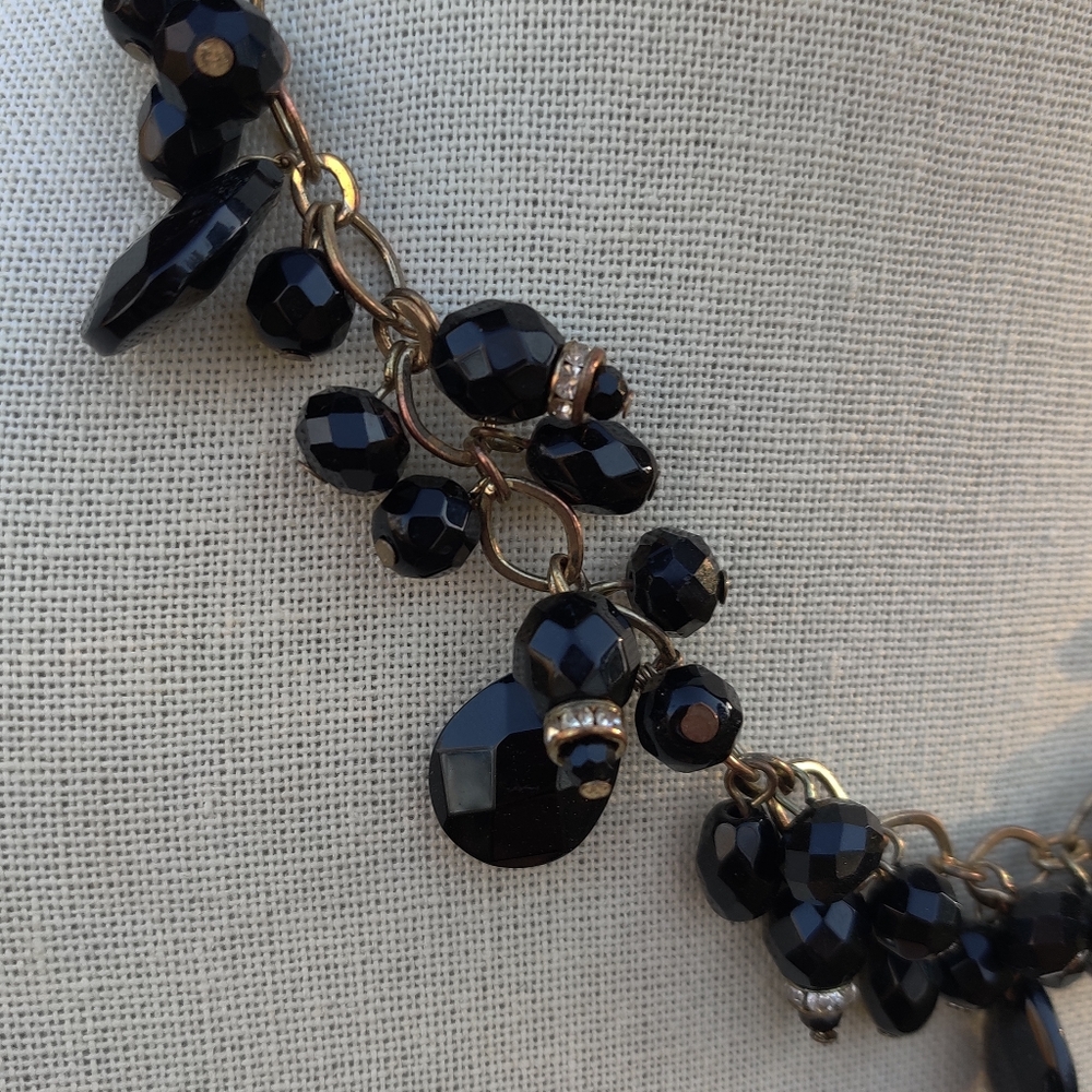 Designer black crystal Cha Cha necklace - Picture 3 of 4